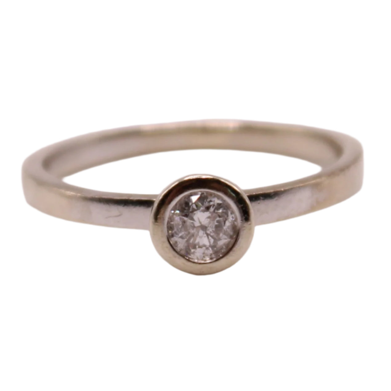 Jared's 10kt White Gold Diamond Bezel Solitaire Stacker Ring