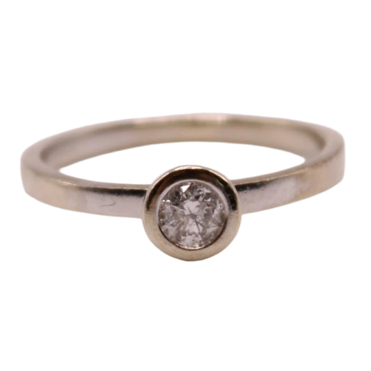 Jared's 10kt White Gold Diamond Bezel Solitaire Stacker Ring