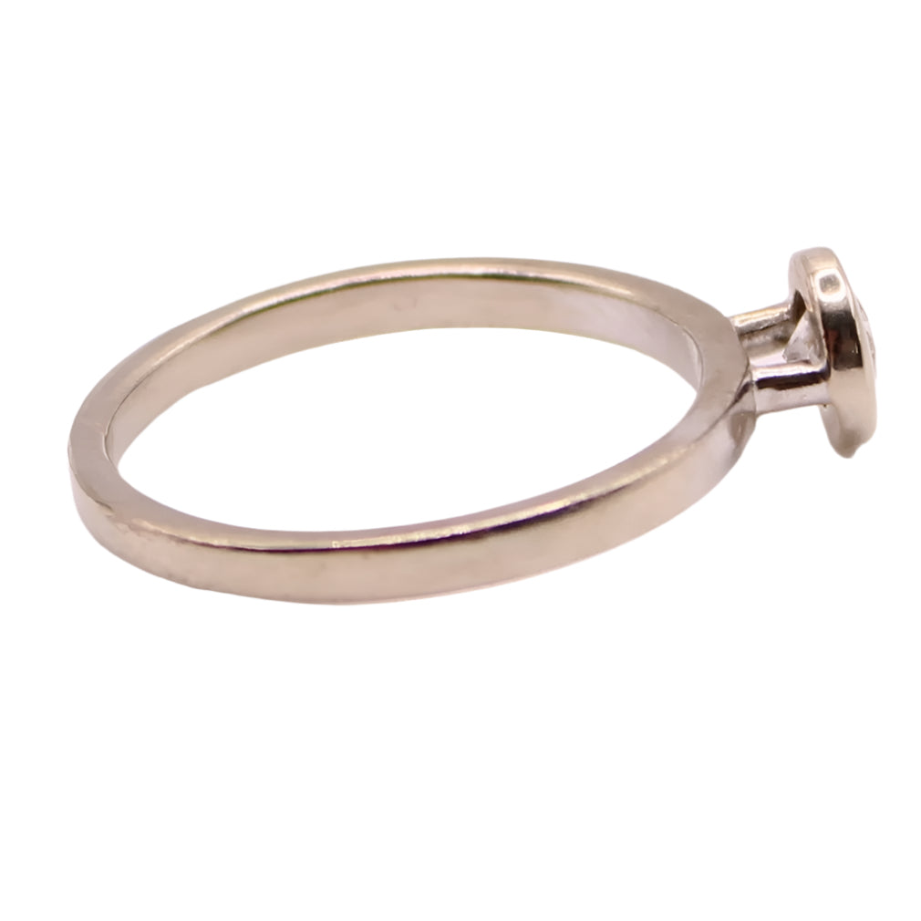 Jared's 10kt White Gold Diamond Bezel Solitaire Stacker Ring