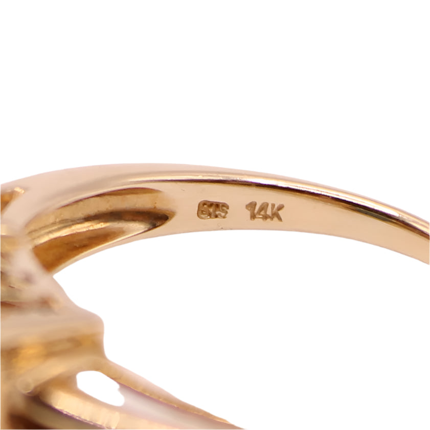 Vintage 14kt Yellow Gold Sleeping Beauty Turquoise Cabochon Cocktail Ring