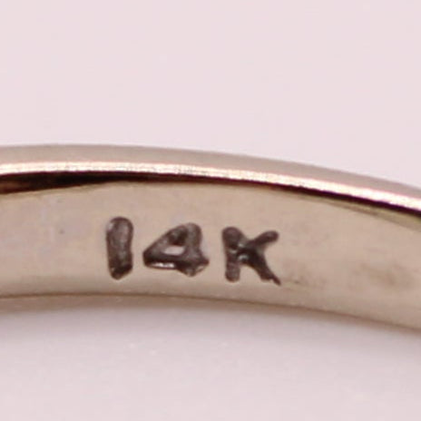 14kt White Gold Diamond 0.85 CT Solitaire With Accent Bubble Engagement Ring