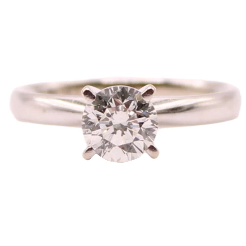 Zales 14kt White Gold Diamond Solitaire Round Cut Engagement Wedding Ring