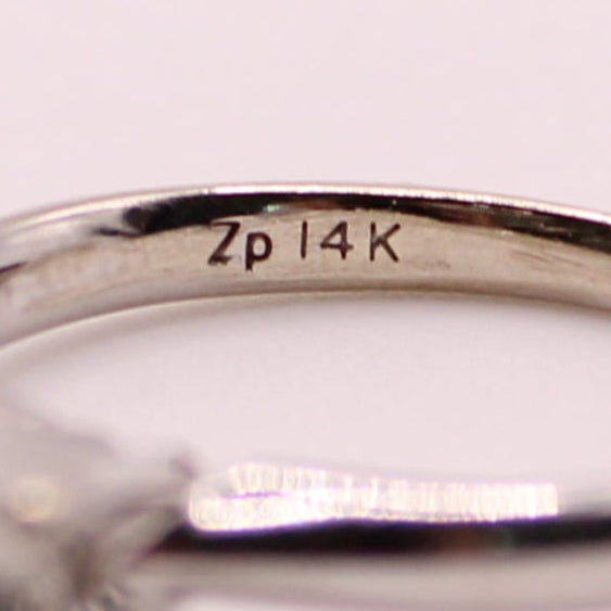 Zales 14kt White Gold Diamond Solitaire Round Cut Engagement Wedding Ring