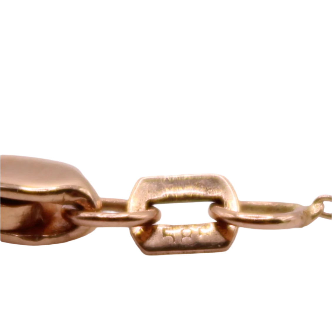 Ferkos 14kt Rose Gold Diamond Crescent Moon Choker Chain Link Necklace 15"