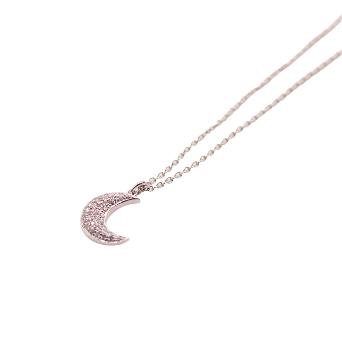 Bony Levy 18kt White Gold Diamond Moon Chain Link Necklace