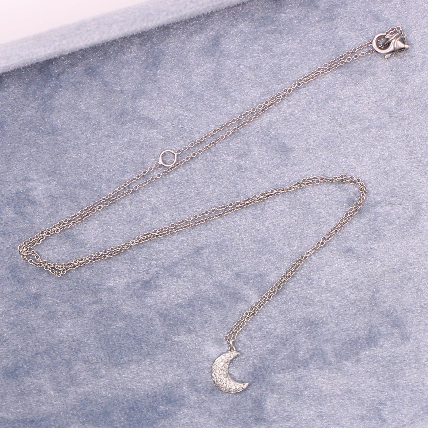 Bony Levy 18kt White Gold Diamond Moon Chain Link Necklace