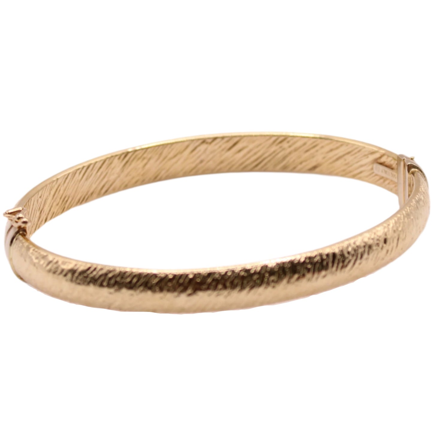 HW Burdick 14kt Yellow Gold Stripe Texture Bangle Bracelet
