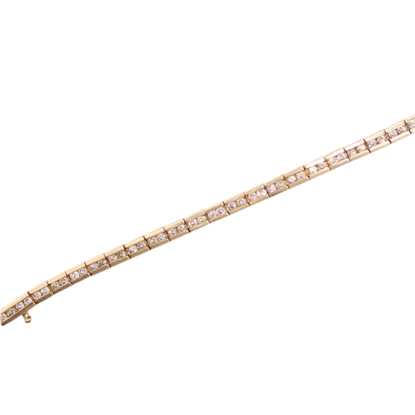 *SOLD* Vintage 14kt Yellow Gold Diamond 1.5CT Channel Set Tennis Link Bracelet