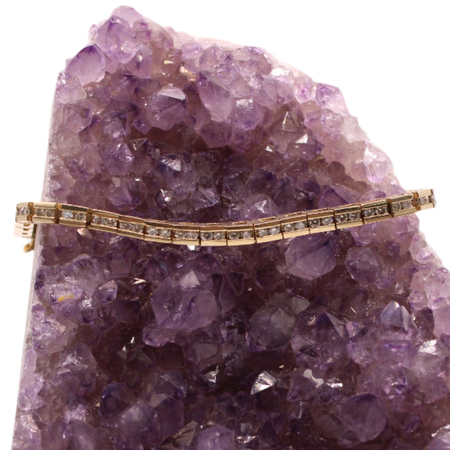 *SOLD* Vintage 14kt Yellow Gold Diamond 1.5CT Channel Set Tennis Link Bracelet
