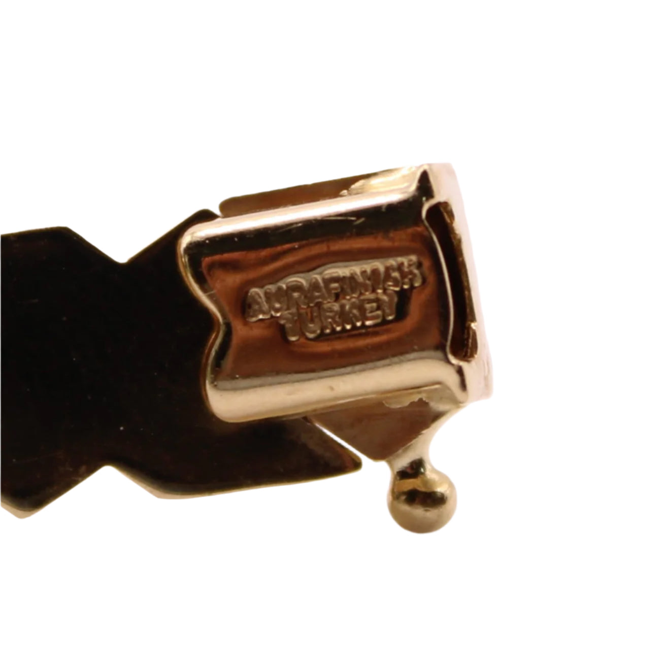 Aurafin 14kt Tri Color Yellow White Rose Gold Brushed X Link Bracelet