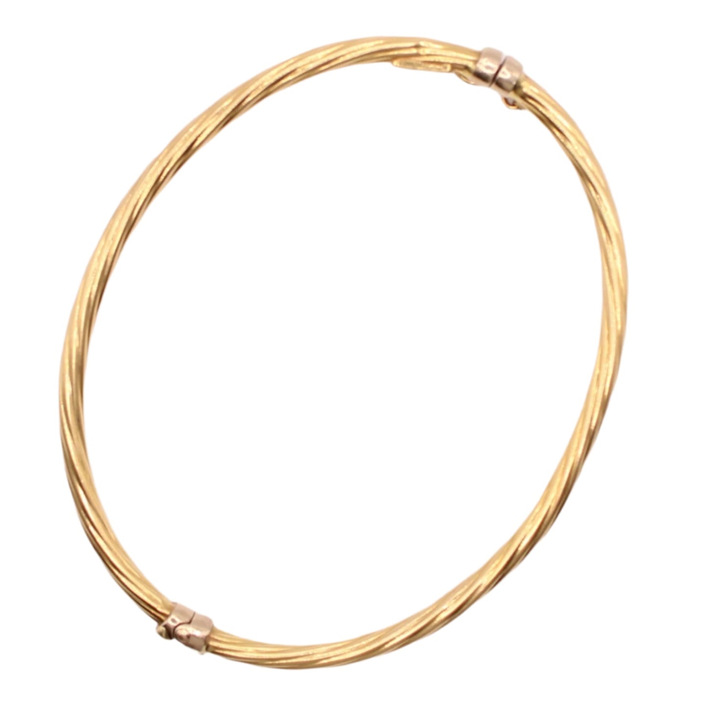18kt Yellow Gold Twist Cable Style Hinged Bangle Bracelet
