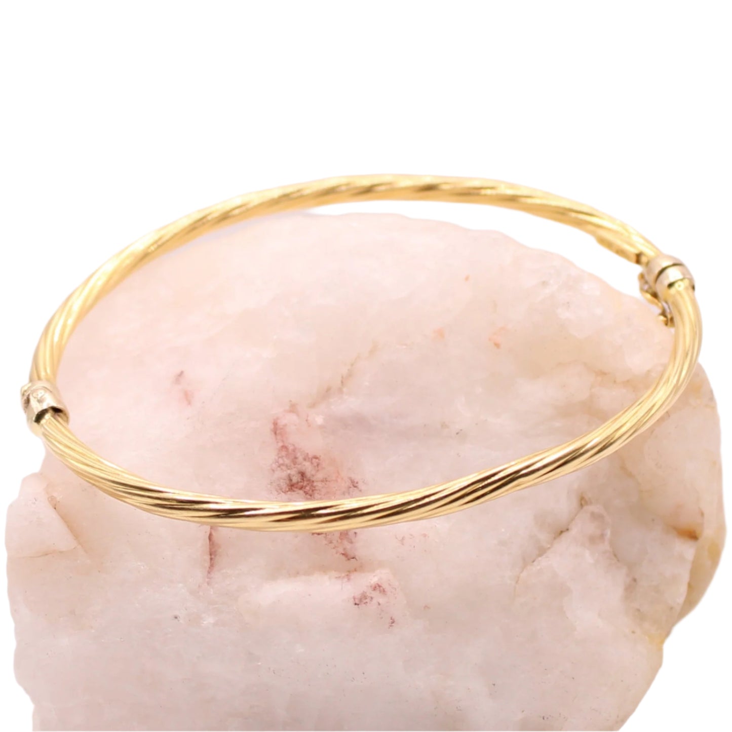 18kt Yellow Gold Twist Cable Style Hinged Bangle Bracelet