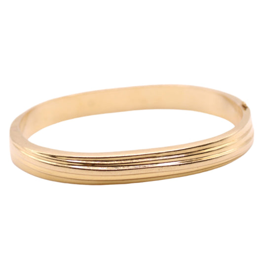 Vintage 14k Yellow Gold Hinged Bangle Bracelet