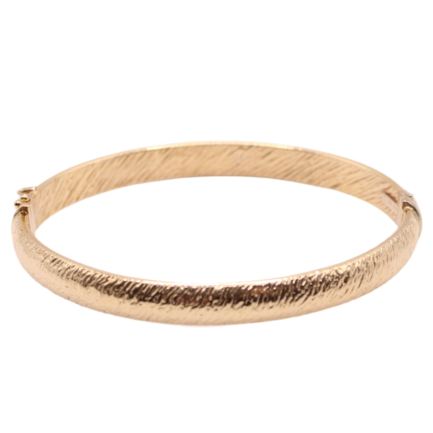 HW Burdick 14kt Yellow Gold Stripe Texture Bangle Bracelet