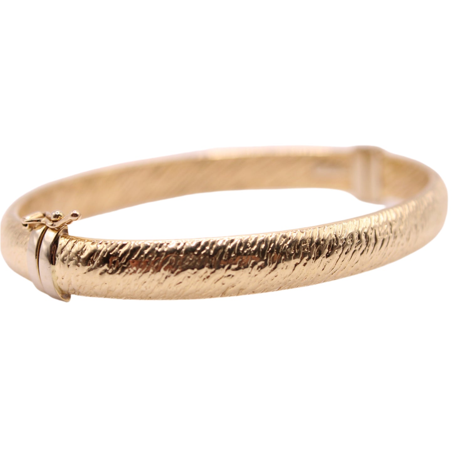 HW Burdick 14kt Yellow Gold Stripe Texture Bangle Bracelet