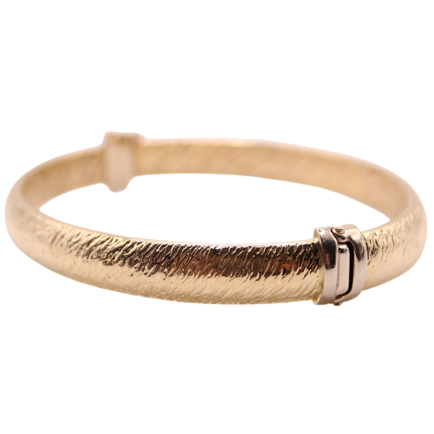HW Burdick 14kt Yellow Gold Stripe Texture Bangle Bracelet