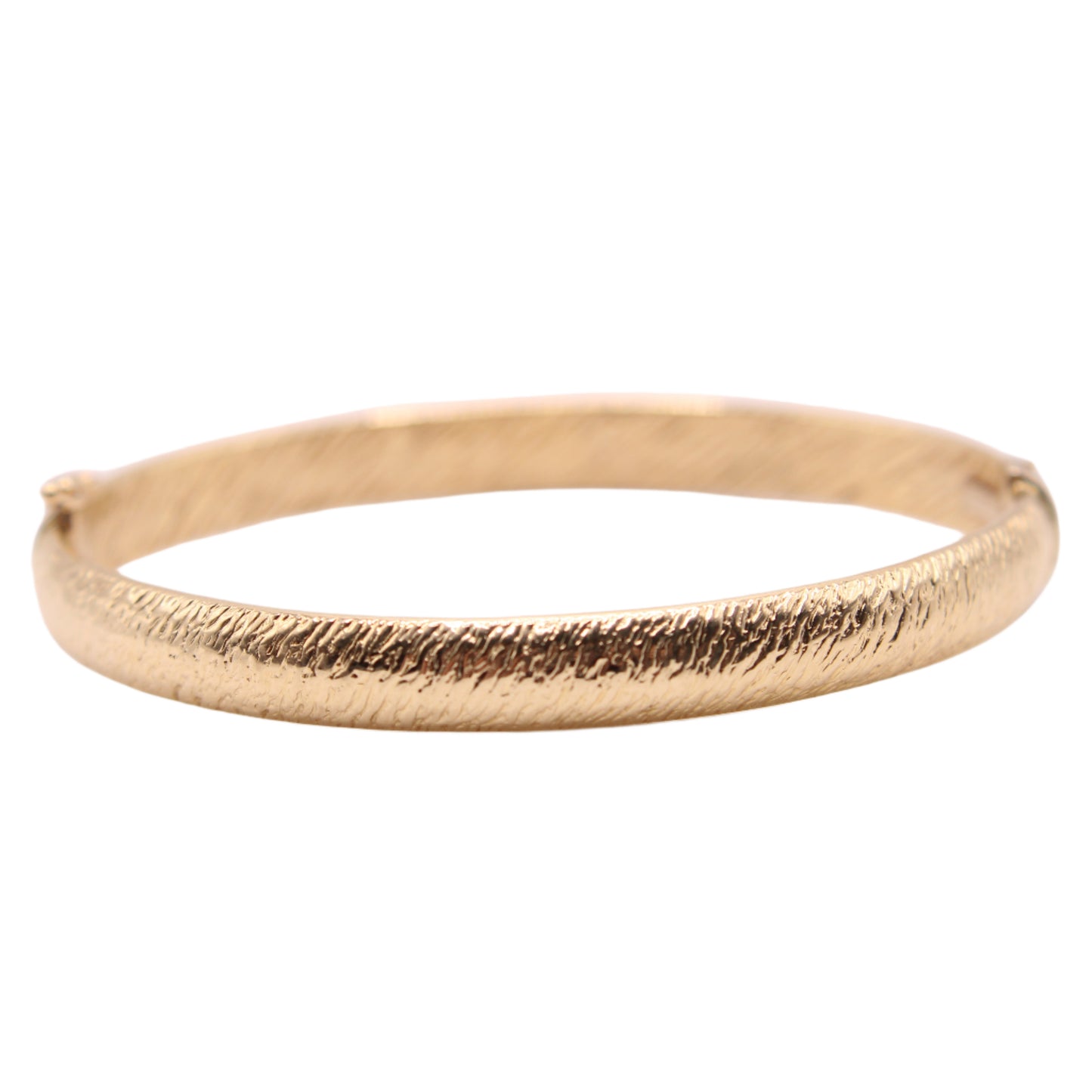 HW Burdick 14kt Yellow Gold Stripe Texture Bangle Bracelet