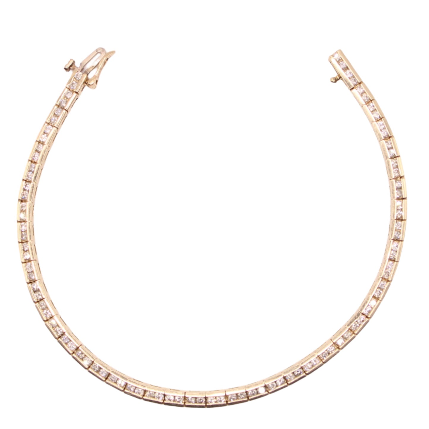 *SOLD* Vintage 14kt Yellow Gold Diamond 1.5CT Channel Set Tennis Link Bracelet