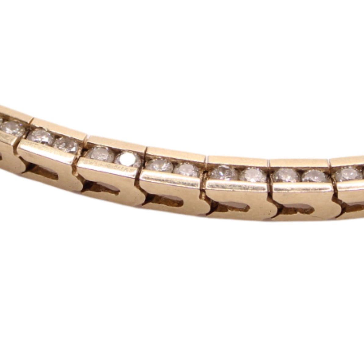 *SOLD* Vintage 14kt Yellow Gold Diamond 1.5CT Channel Set Tennis Link Bracelet