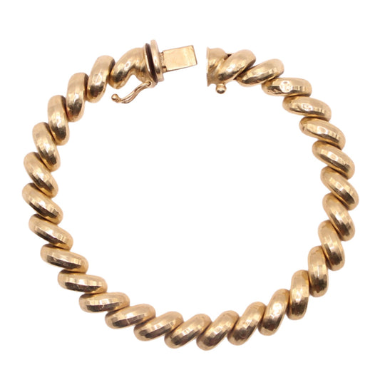Bailey Banks & Biddle 14kt Yellow Gold San Marco Faceted Cut Bracelet 6.5"