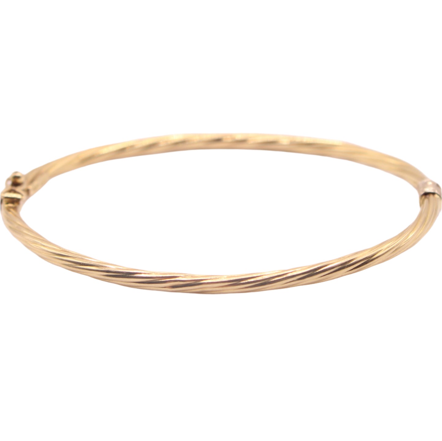 18kt Yellow Gold Twist Cable Style Hinged Bangle Bracelet