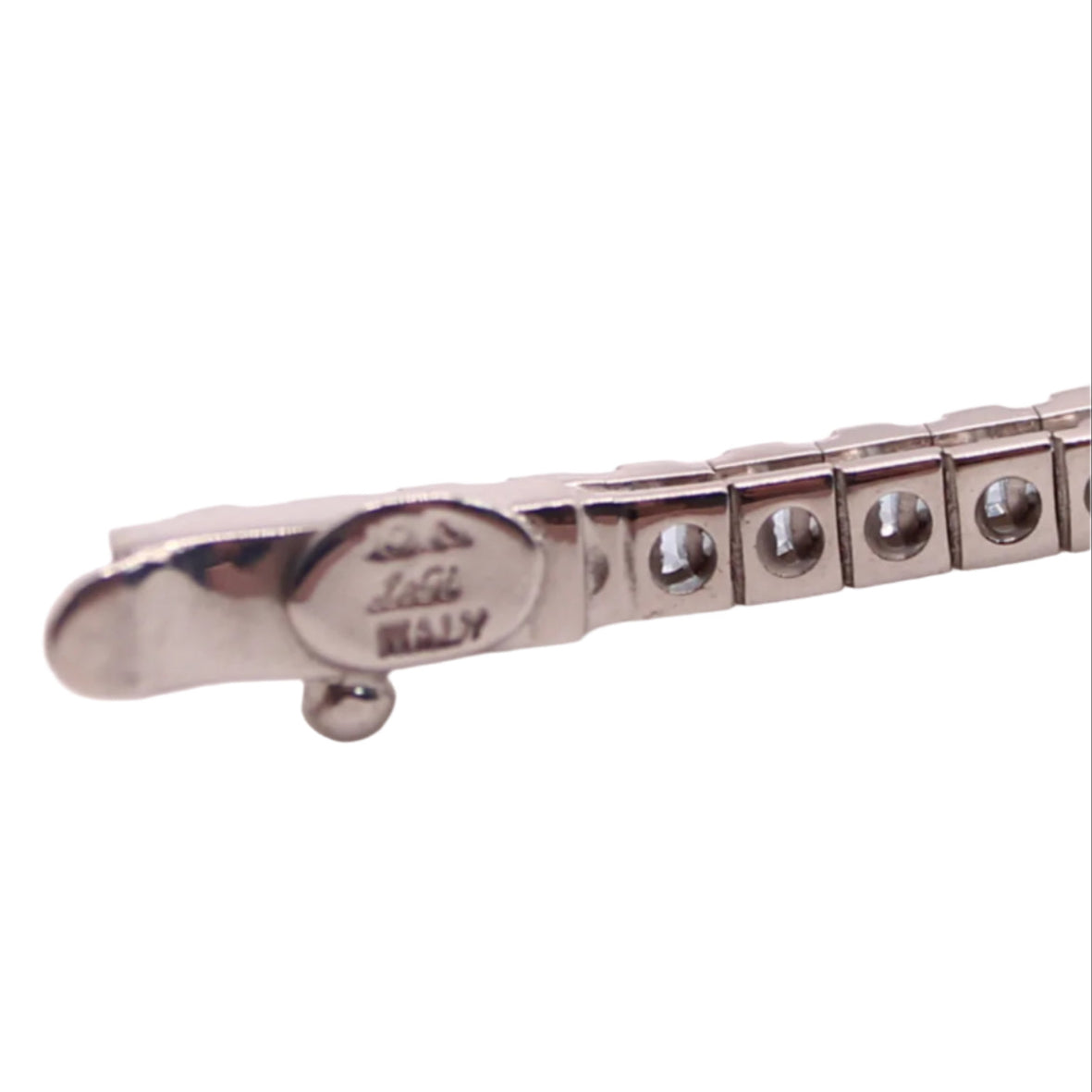 10kt White Gold Rainbow Multi Color Sapphire Tennis Bracelet 7.25"