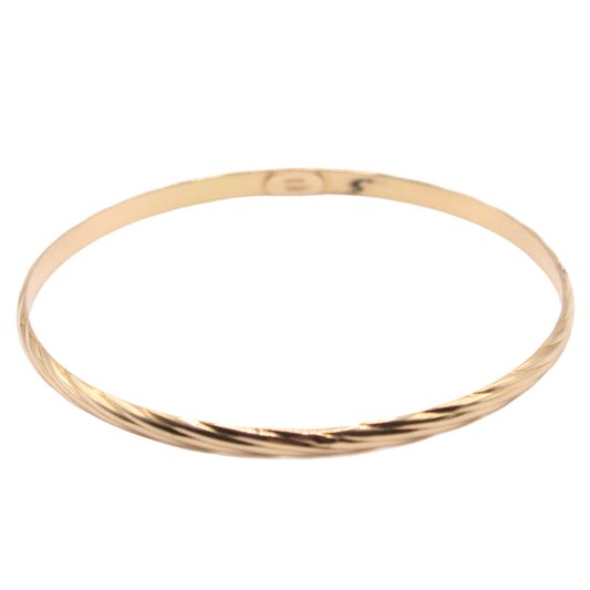18kt Yellow Gold Atasay Kuyumculuk Twist Cable Style Bangle Bracelet