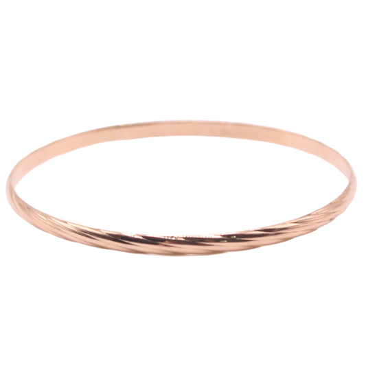 18kt Rose Gold Atasay Kuyumculuk Twist Cable Style Bangle Bracelet