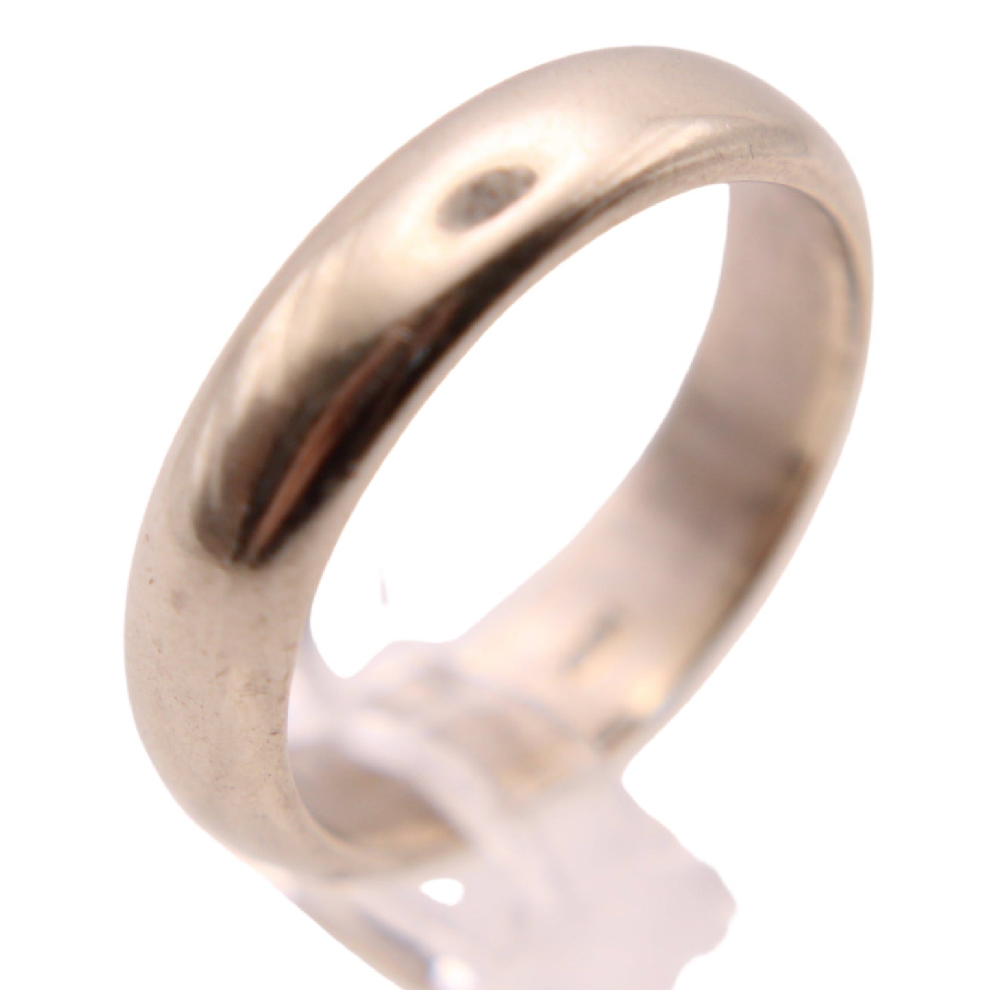 Vintage 14kt White Gold Plain Wedding Band Thumb Pinky Ring