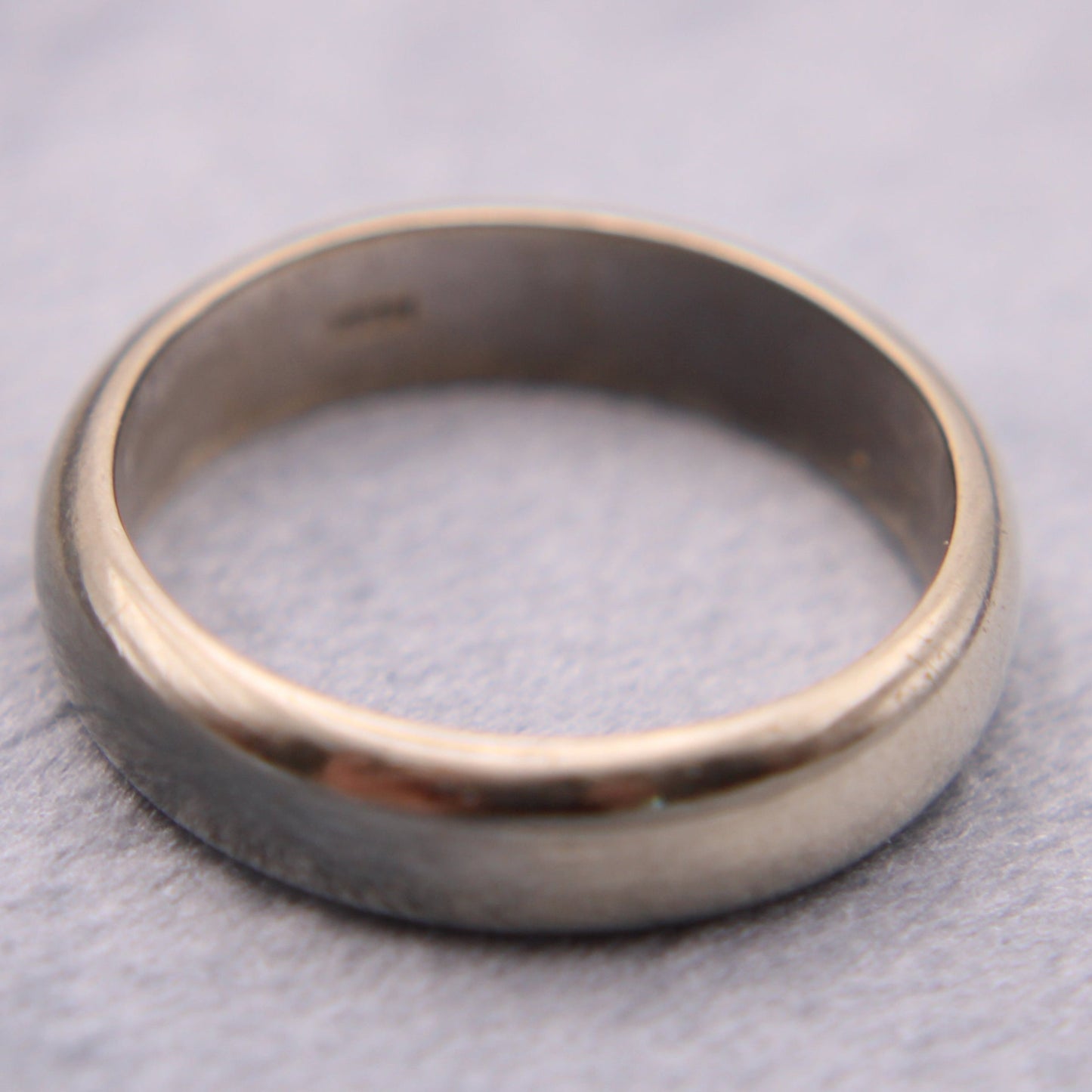 Vintage 14kt White Gold Plain Wedding Band Thumb Pinky Ring