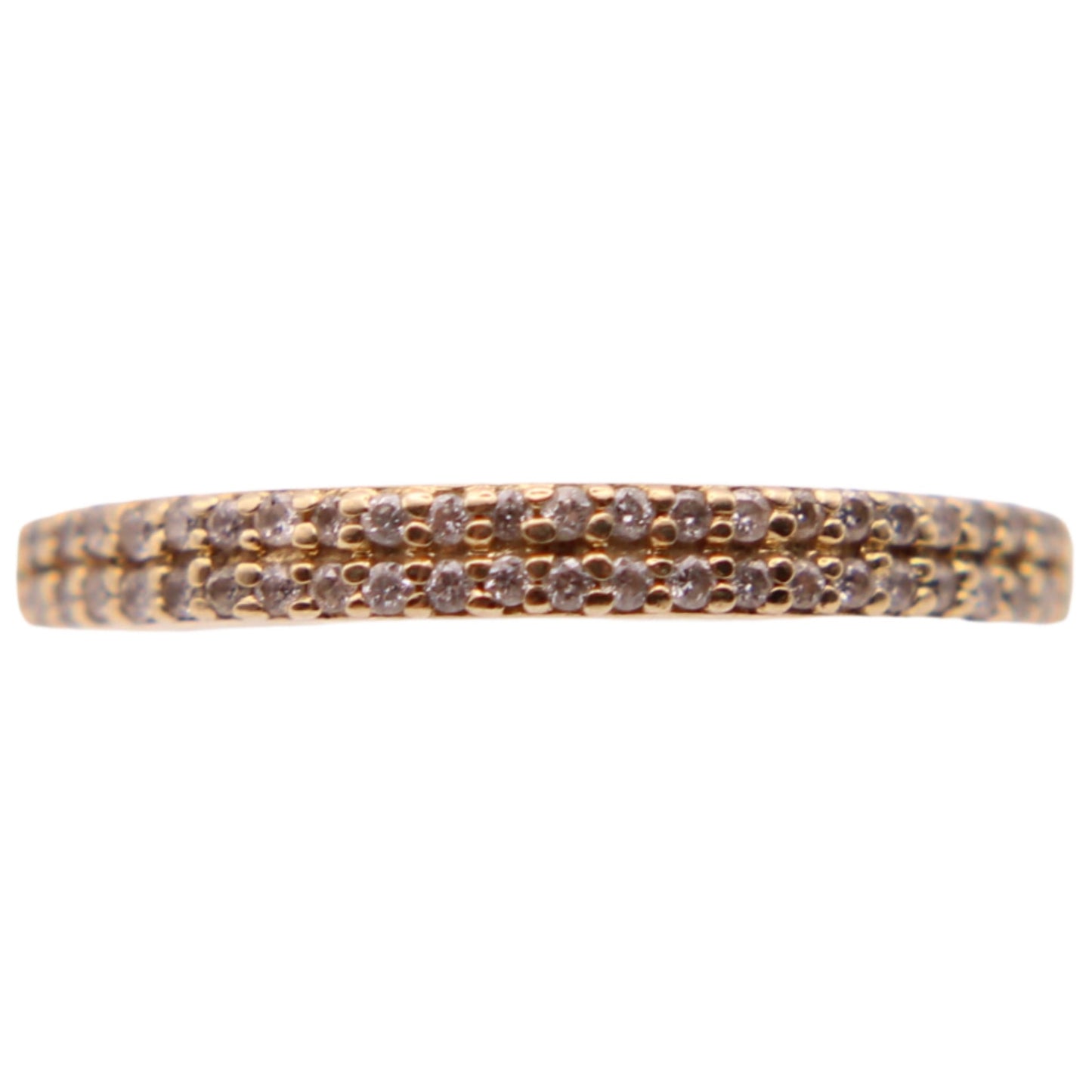 Jared's 10kt Yellow Gold Diamond Double Row Half Eternity Band Stacker Ring