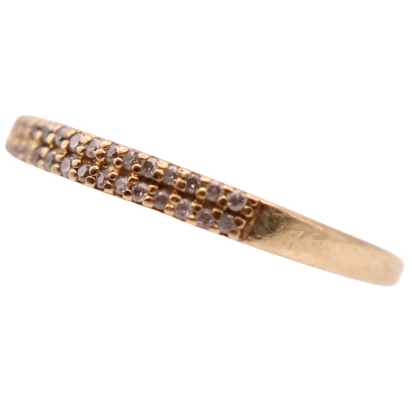 Jared's 10kt Yellow Gold Diamond Double Row Half Eternity Band Stacker Ring