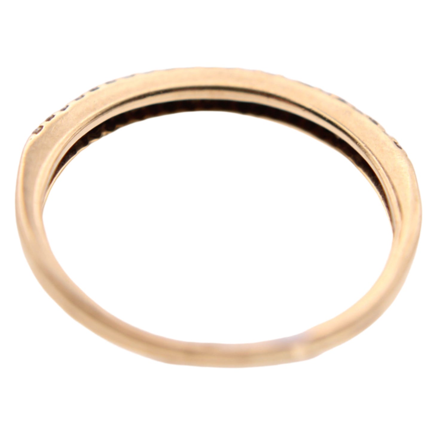 Jared's 10kt Yellow Gold Diamond Double Row Half Eternity Band Stacker Ring