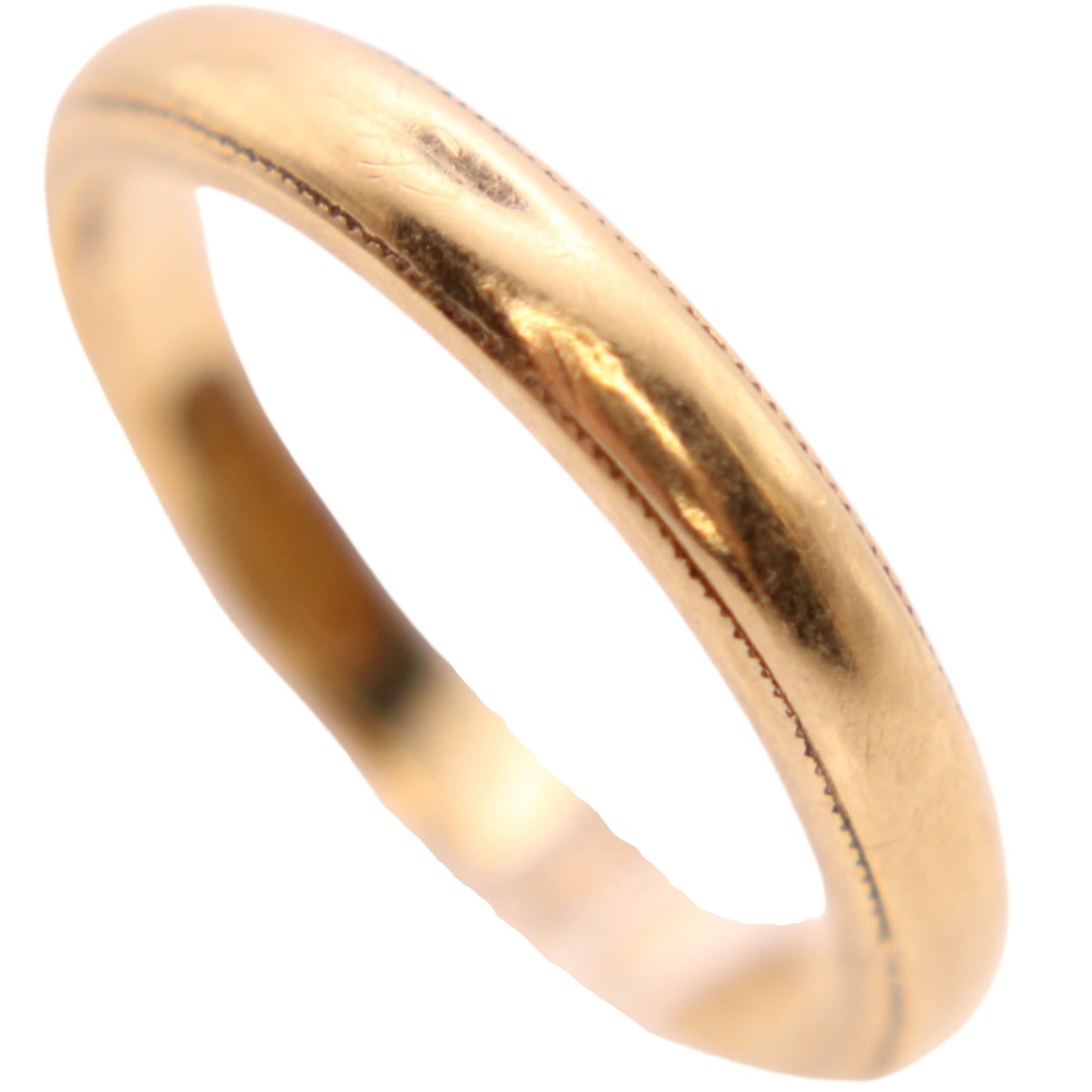 Vintage 18kt Yellow Gold Plain Stacker Minimalist Band Wedding or Pinky Ring