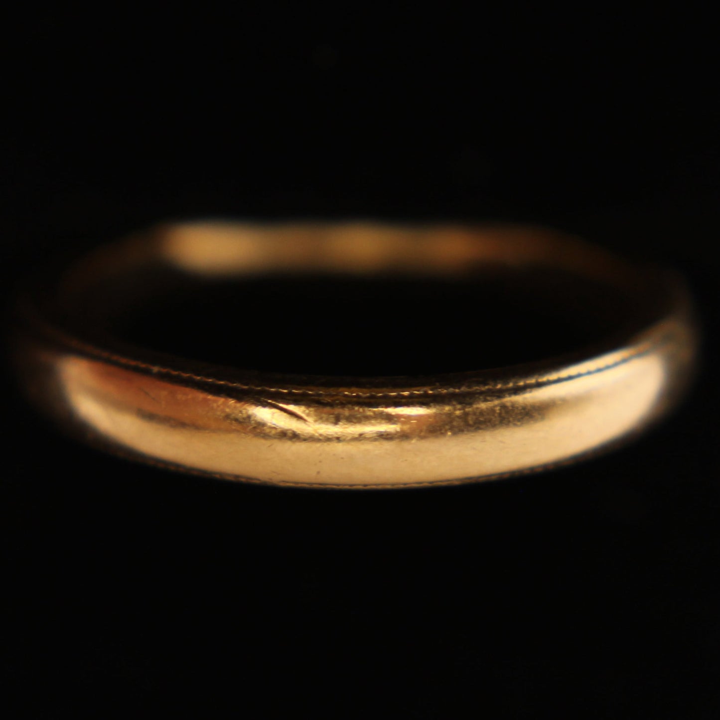 Vintage 18kt Yellow Gold Plain Stacker Minimalist Band Wedding or Pinky Ring