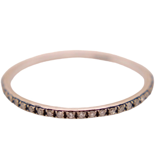 *SOLD* 14kt White Gold Pave Diamond Eternity Dainty Mini Band Stacker Ring