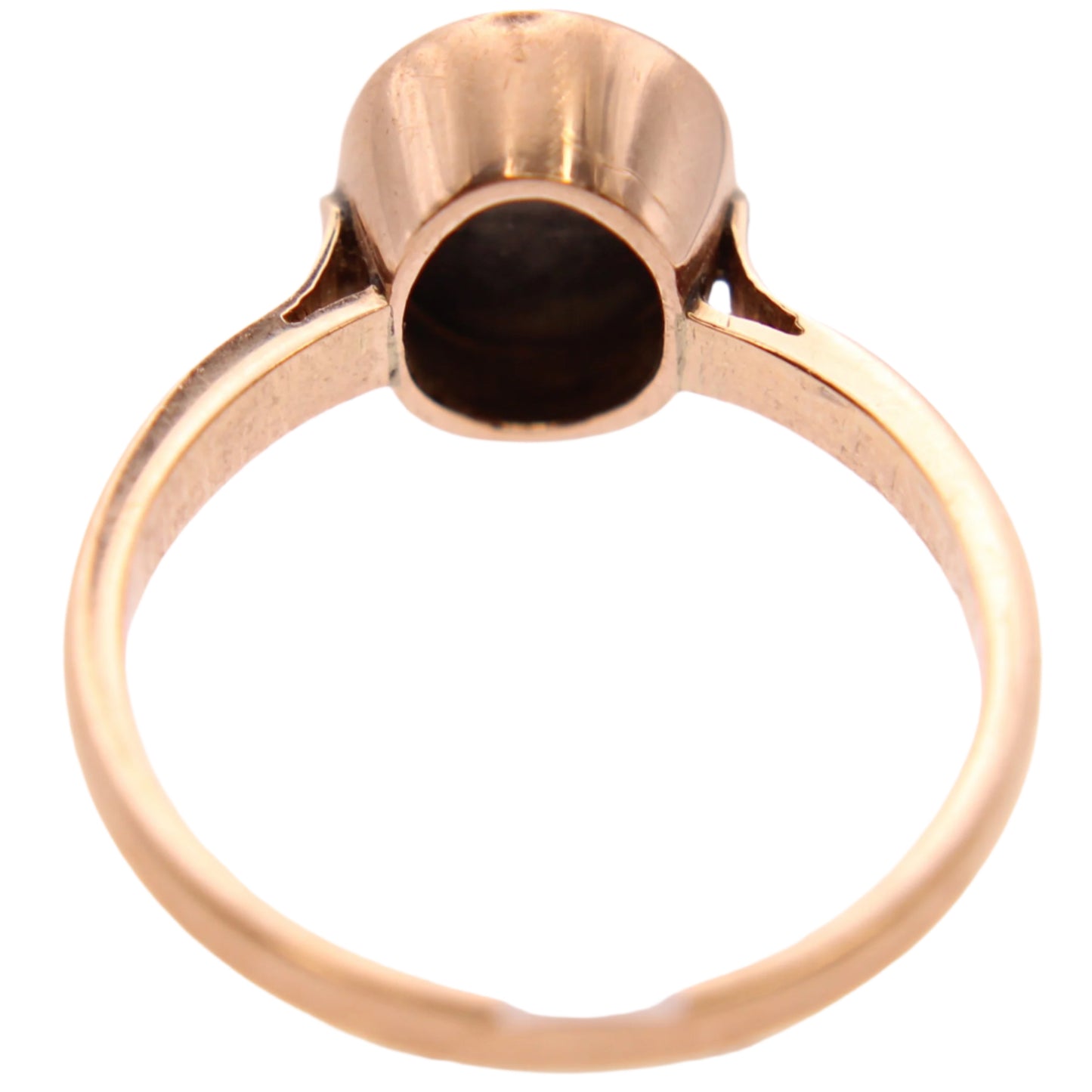 Vintage 10kt Rose Gold Blue Flash Fire Opal Doublet Ring