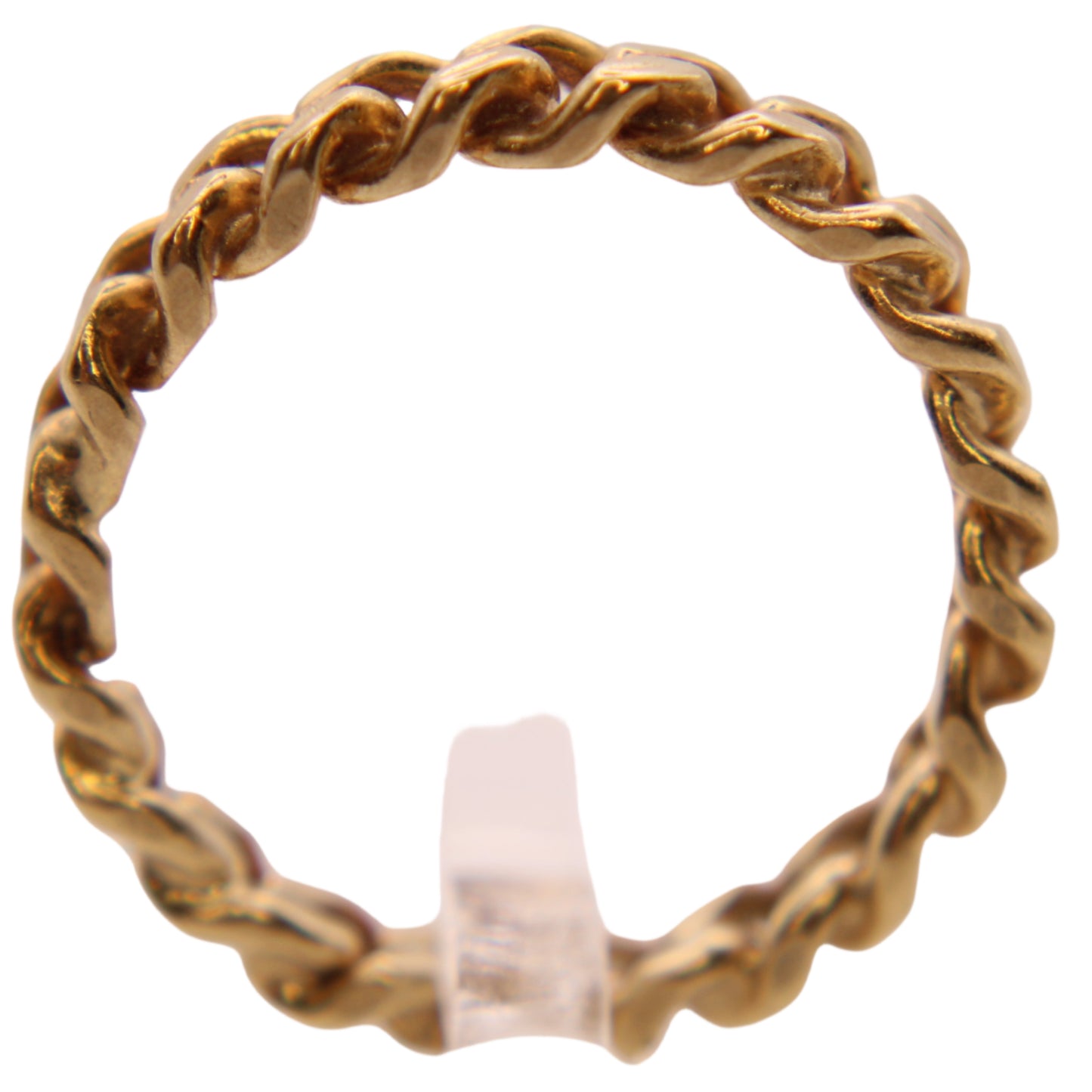 9kt Yellow Gold Chain Miami Cuban Curb Link Eternity Band Ring