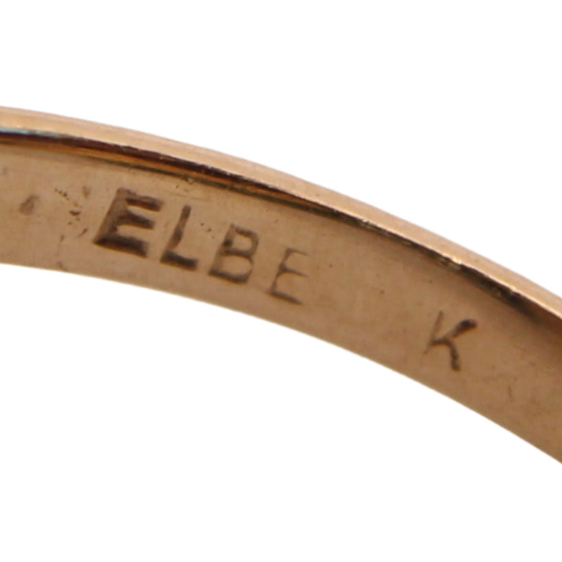 Antique 10kt Yellow Gold Tigers Eye Diamond Art Deco Cocktail Statement Ring