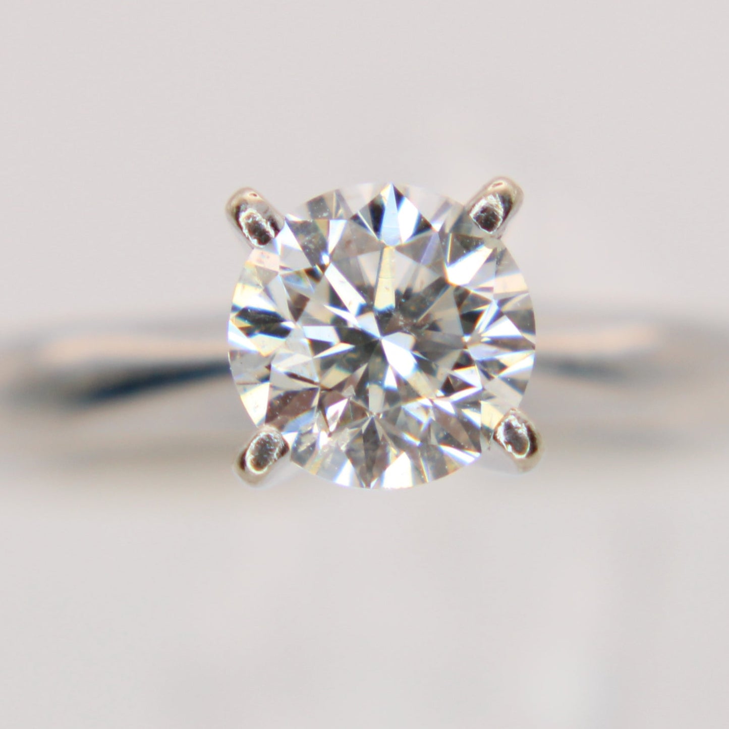 Zales 14kt White Gold Diamond Solitaire Round Cut Engagement Wedding Ring