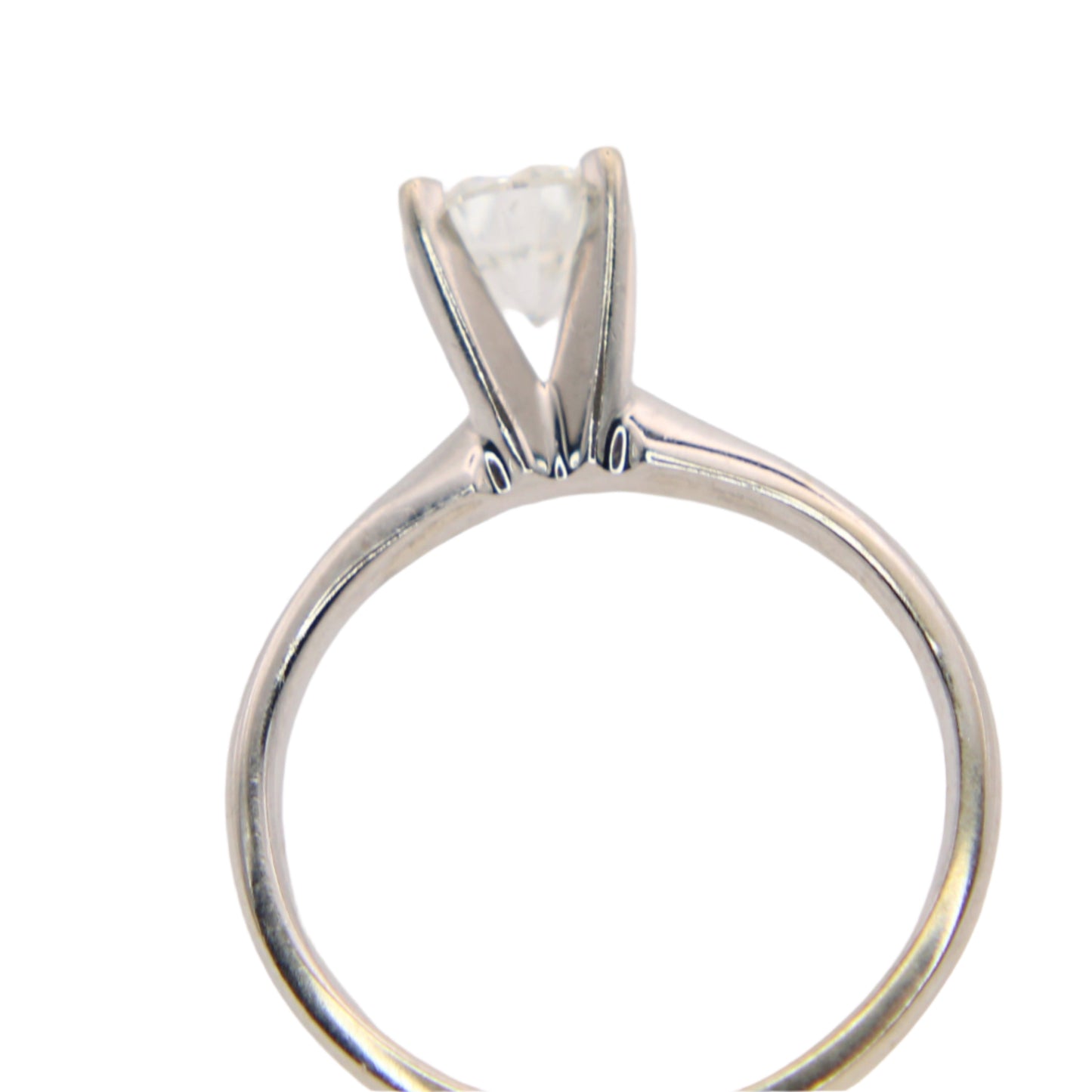 Zales 14kt White Gold Diamond Solitaire Round Cut Engagement Wedding Ring