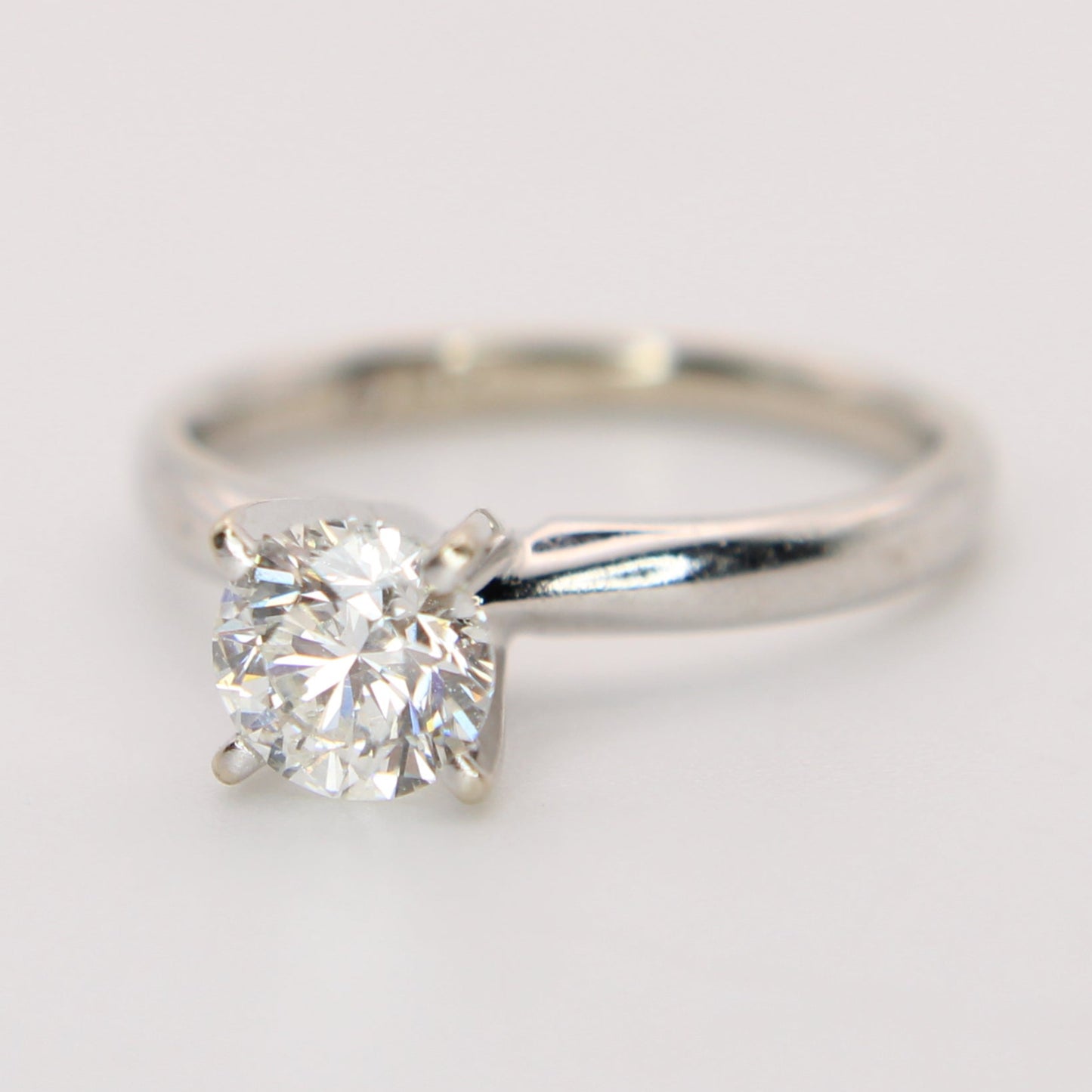 Zales 14kt White Gold Diamond Solitaire Round Cut Engagement Wedding Ring