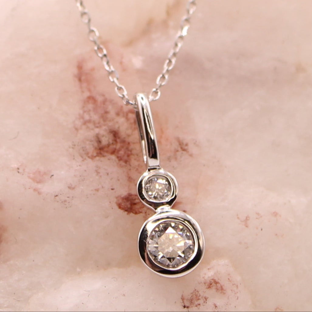 14kt White Gold Diamond Dainty Minimalist Adjustable Chain Necklace