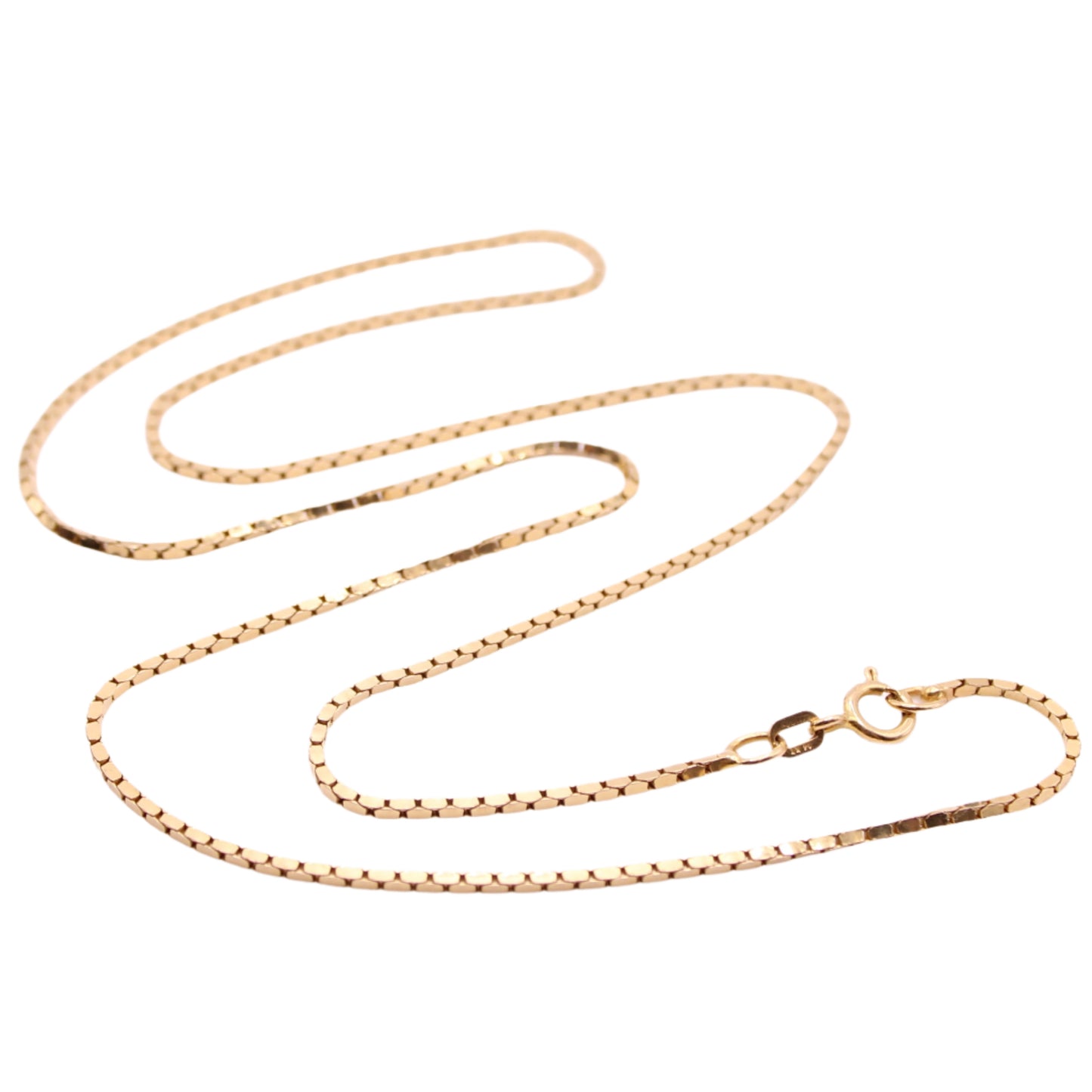 14kt Yellow Gold Oval Box Link Chain Necklace