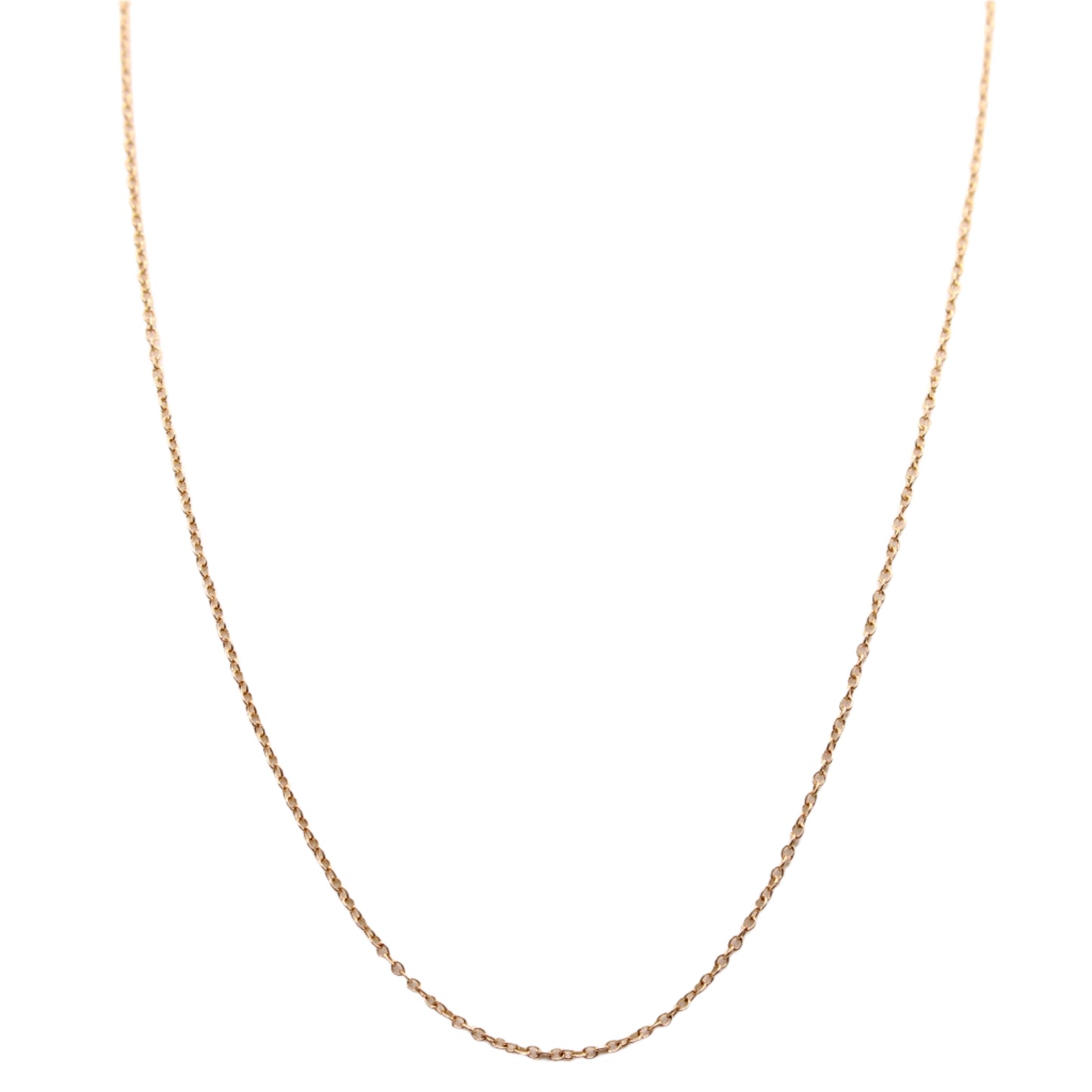 14kt Yellow Gold Round Circle Cable Link Chain Necklace 17"
