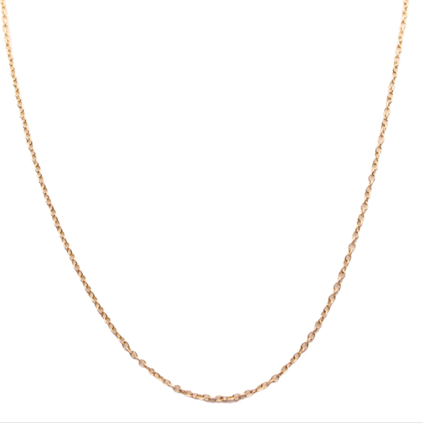 14kt Yellow Gold Round Circle Cable Link Chain Necklace 17"