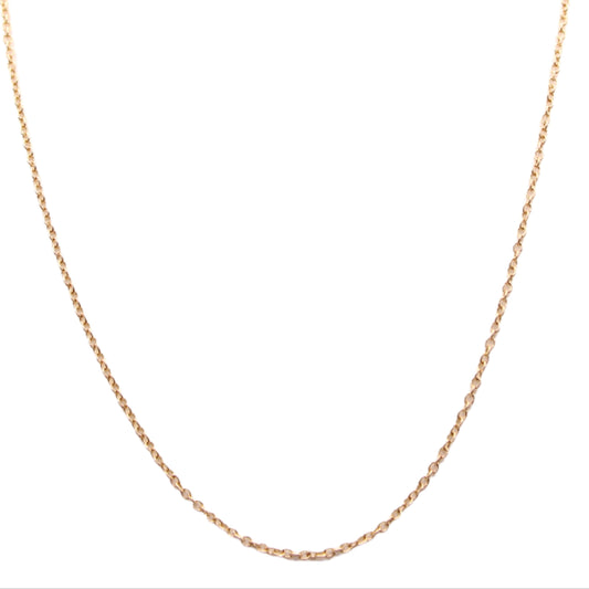 14kt Yellow Gold Round Circle Cable Link Chain Necklace 17"