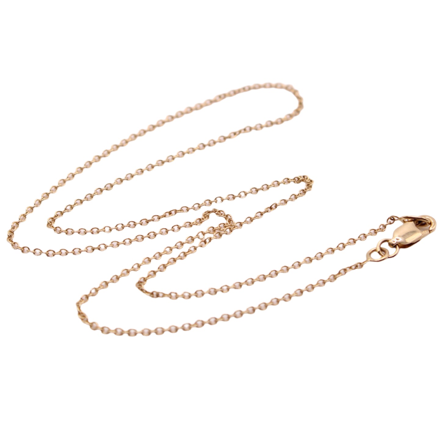 14kt Yellow Gold Round Circle Cable Link Chain Necklace 17"