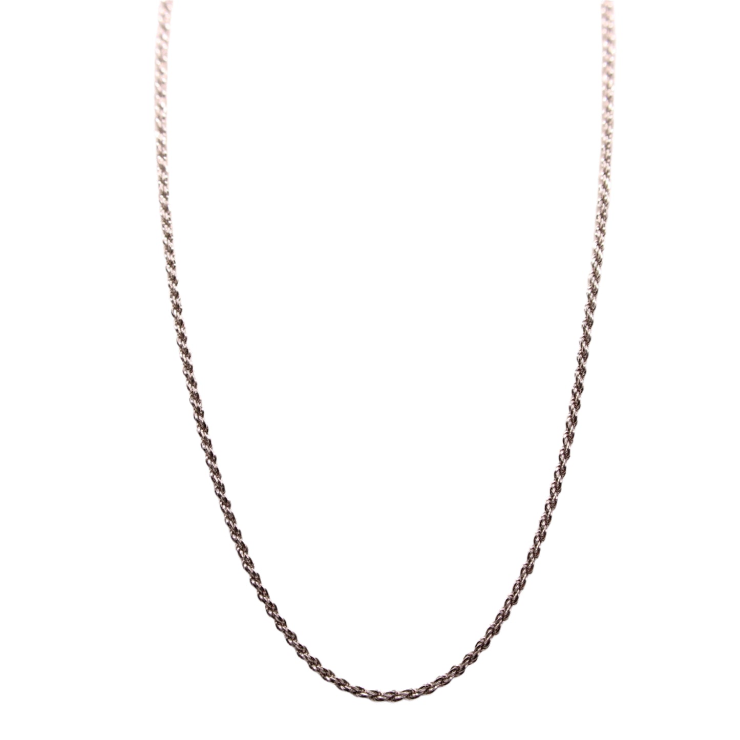 14kt White Gold Solid Rope Link Diamond Cut Chain Necklace 20"