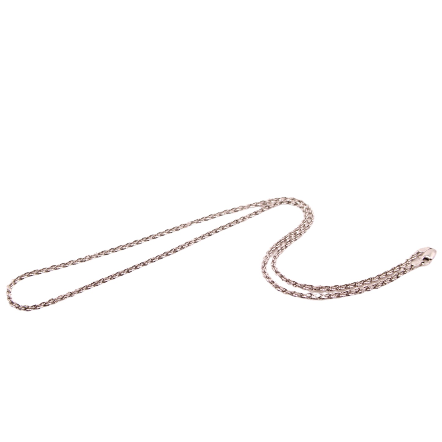 14kt White Gold Solid Rope Link Diamond Cut Chain Necklace 20"